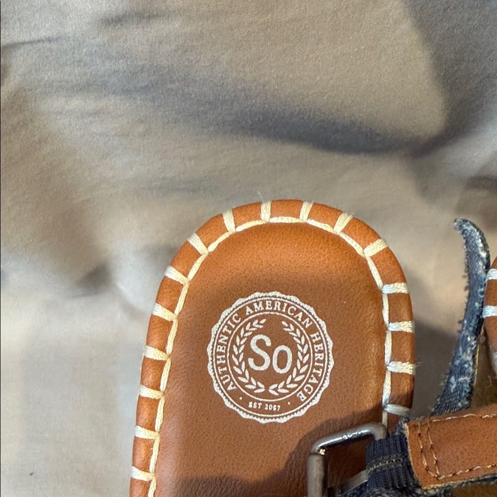 SO Denim Blue Wedge Sandals - Picture 2 of 5
